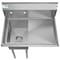 Koolmore 1 Compartment Stainless Steel NSF Commercial Kitchen Prep & Utility Sink with Drainboard SA121610-16R3 - alternate 4